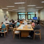 Laura Romans, Manuscripts Archivist at UT Special Collections, visits Center's Interns.