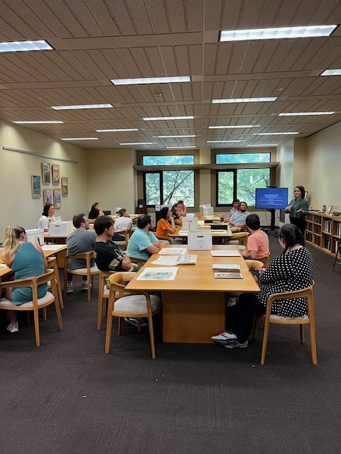 Laura Romans, Manuscripts Archivist at UT Special Collections, visits Center's Interns.