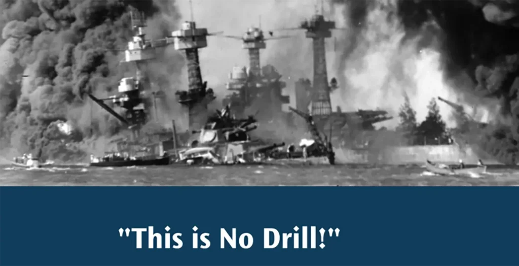 The sinking of the USS Virginal at Pearl Harbor