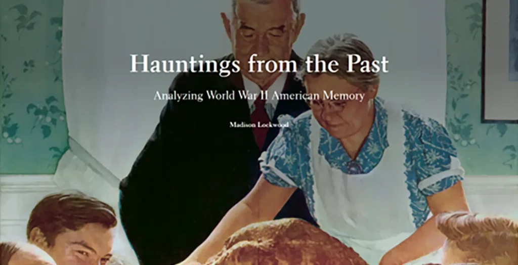 Hauntings from the Past title card featuring the painting *Freedom from Want* by Norman Rockwell