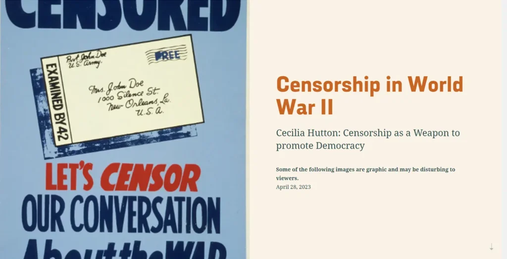 Title card for Censorship in World War II