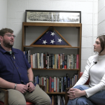 Intern Gracie Amburn interviews Nathaniel Adams, intern for CSTW and part of the TN National Guard.