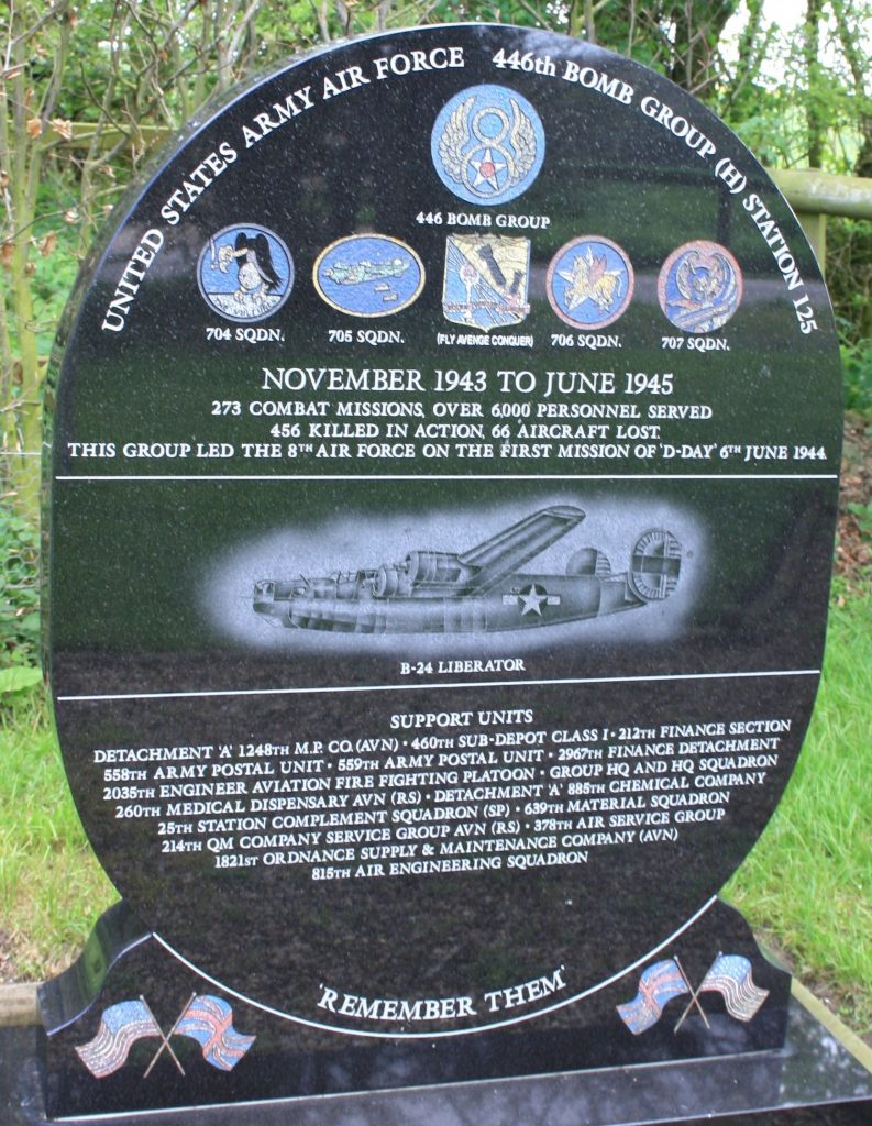 446th Bomb Group Memorial from Suffolk, England.
