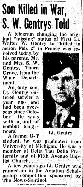 Gentry newspaper clipping
