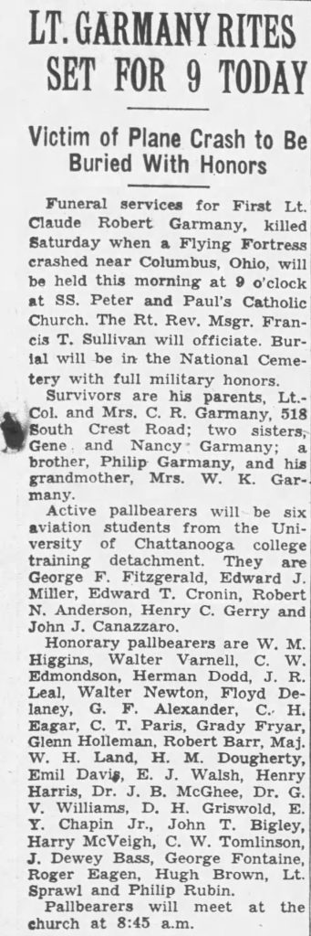 Obituary Claude Robert Garmany
