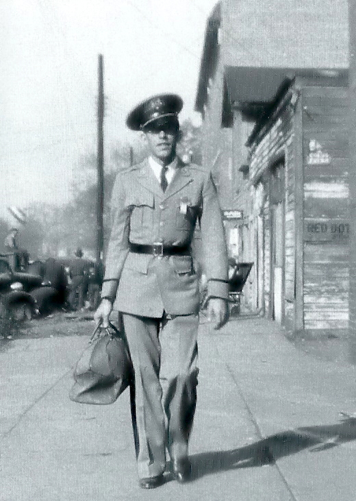 Harkleroad dressed in military uniform.