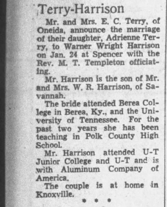 Harrison obituary