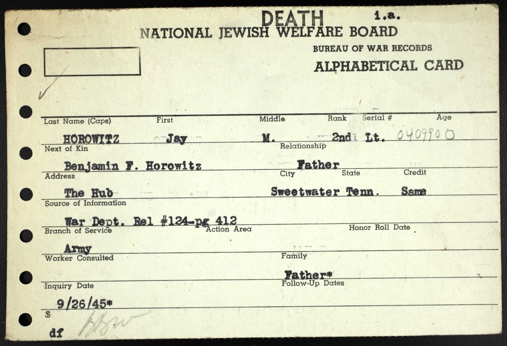 Horowitz death certificae